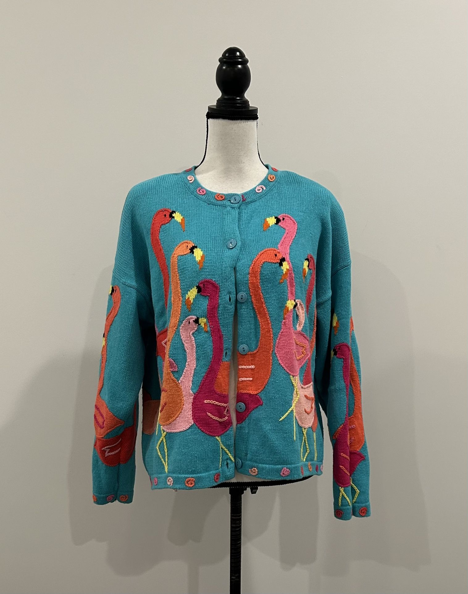 Vintage Design Options Flamingo Cardigan