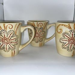 Floral Dot Mug Set Of 3 
