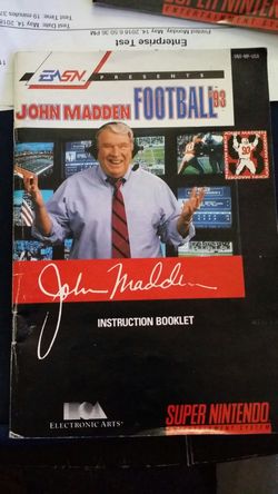 SNES JOHN MADDEN MANUAL