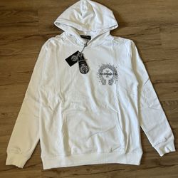White Chrome Hearts Hoodie With Print