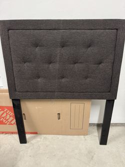 Brown Upholstered Twin Headboard 