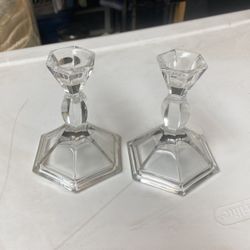 Pair Of Crystal Candleholders
