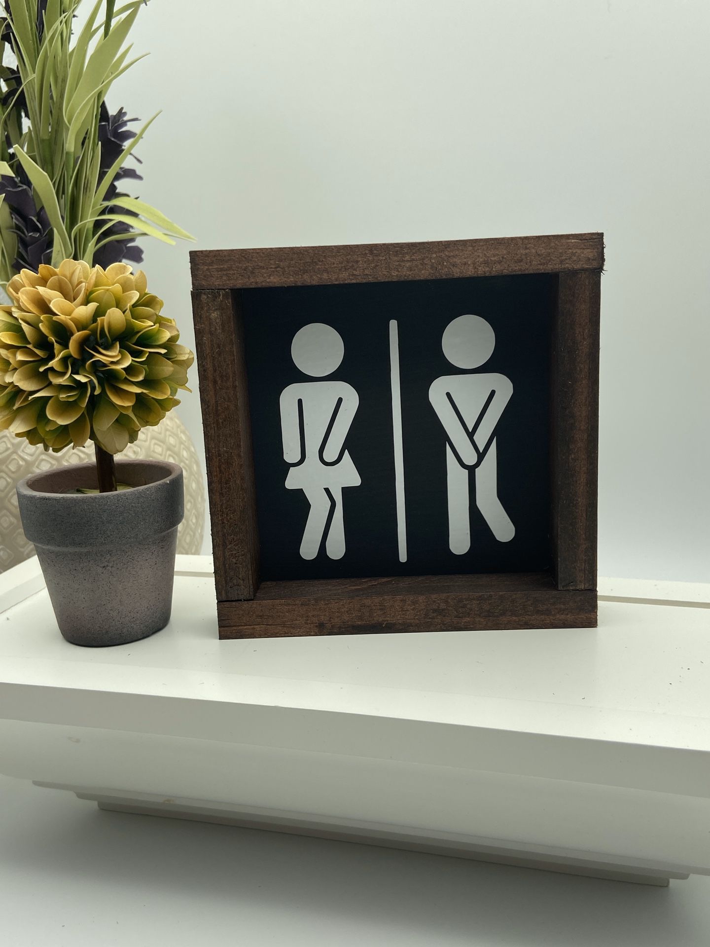 Funny bathroom potty dance mini wood sign