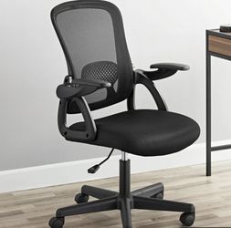Mainstays Ergonomic Mesh Back Task Office Chair with Flip-up Arms, Black Fabric, 275 lb