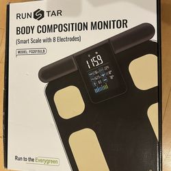 RunStar Scale for Body Weight and Fat Percentage, 8 Electrodes High Precision Digital Scale for BMI 28 Body Composition Measurement, Bathroom Smart Sc