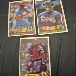 1984 Donruss Baseball Reggie Jackson Ozzie Smith Carlton Fisk 