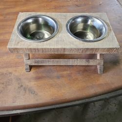 Wood Dog Food Tray 