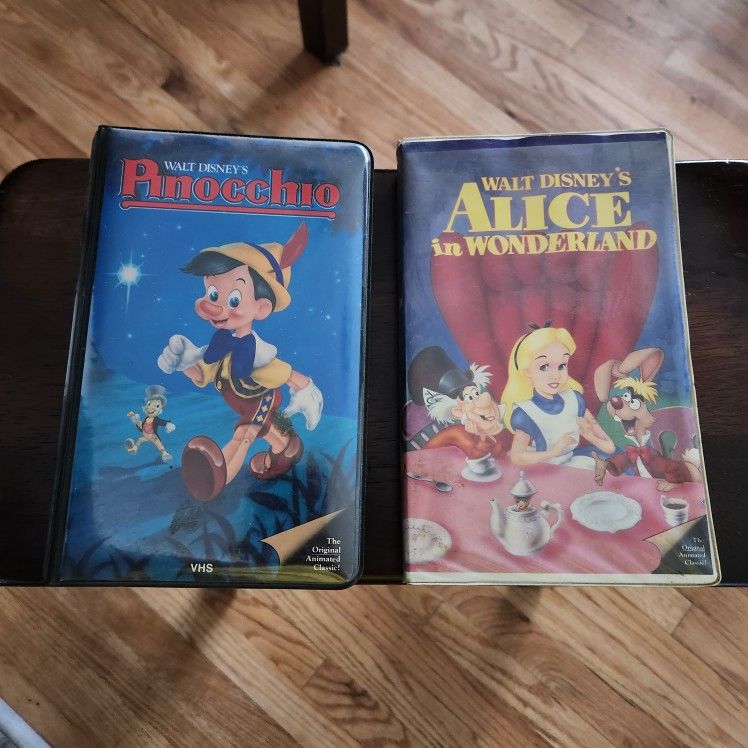 VHS Tapes Pinocchio Alice In Wonderland