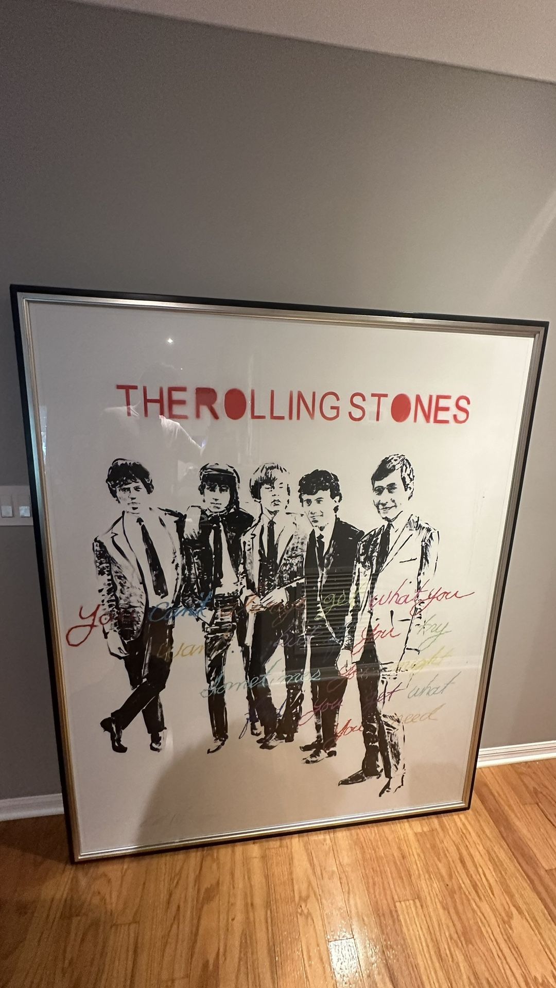 Rolling Stones Framed Print By Artist Robert Robinson Glass Front 55”x67.5”