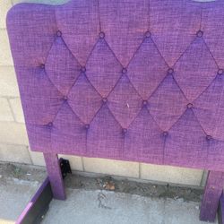 Purple Cloth Headboard And Frame