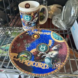 Capricorn Plate and Mug