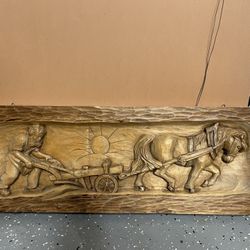 germans authentic wooden horse sculpture