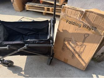 120L Small Collapsible Wagon Cart Foldable Garden Cart with All Terrain Wheels, Lightweight Portable Utility Wagon for Beach, Camping, Grocery, Shoppi