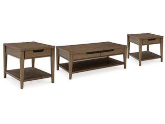 Roanhowe Brown Coffee Table and 2 End Tables (Online Special Price)