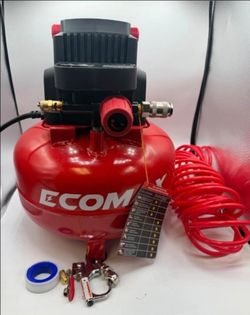 EMAX 1-Gallon Red Pancake Air Compressor Kit with Accessories