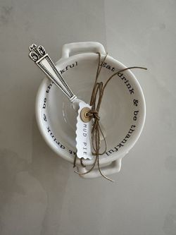 Mud Pie Ceramic Bowl with Spoon
