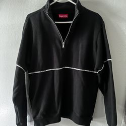 Supreme Logo Piping Half Zip Sweatshirt 