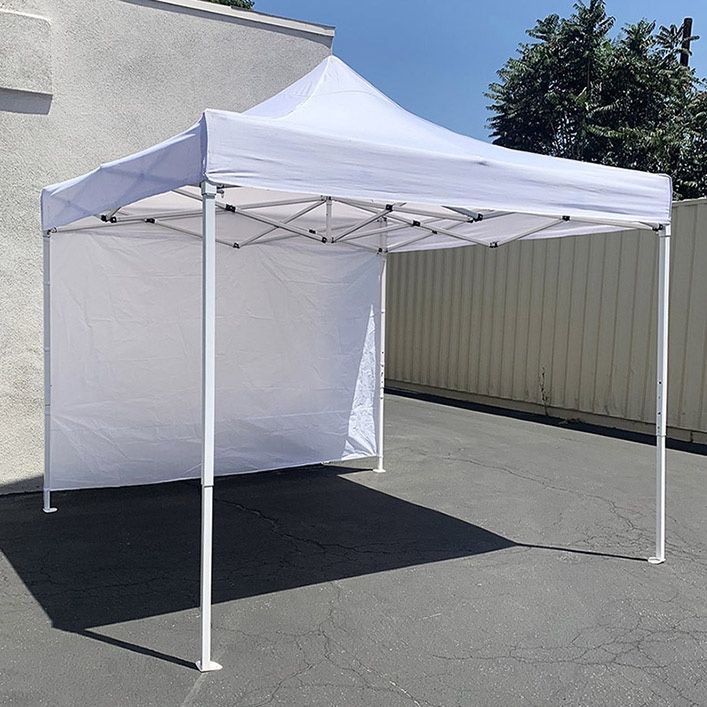 (NEW) $100 Heavy Duty 10x10 FT Canopy with (1 Sidewall) Outdoor EZ PopUp Party Tent Patio Shelter w/ Carry Bag