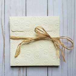 10 Pack Square Embossed Envelopes-Button Pattern