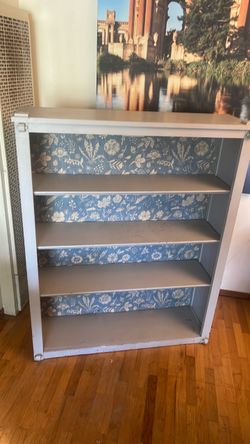 Vintage Bookshelf Cabinet Gray