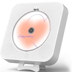 Rechargeable Cute CD Player with Blutooth 5.0; Portable Music Player for Home Decor; Remote Control; Support AUX in Cable&USB; HiFi Bluetooth Player