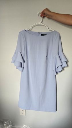 Lauren Ralph Lauren Light Blue Ruffle Sleeve Dress