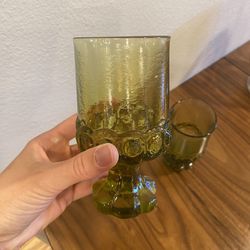 Green Vintage Wine Glasses / Goblets 