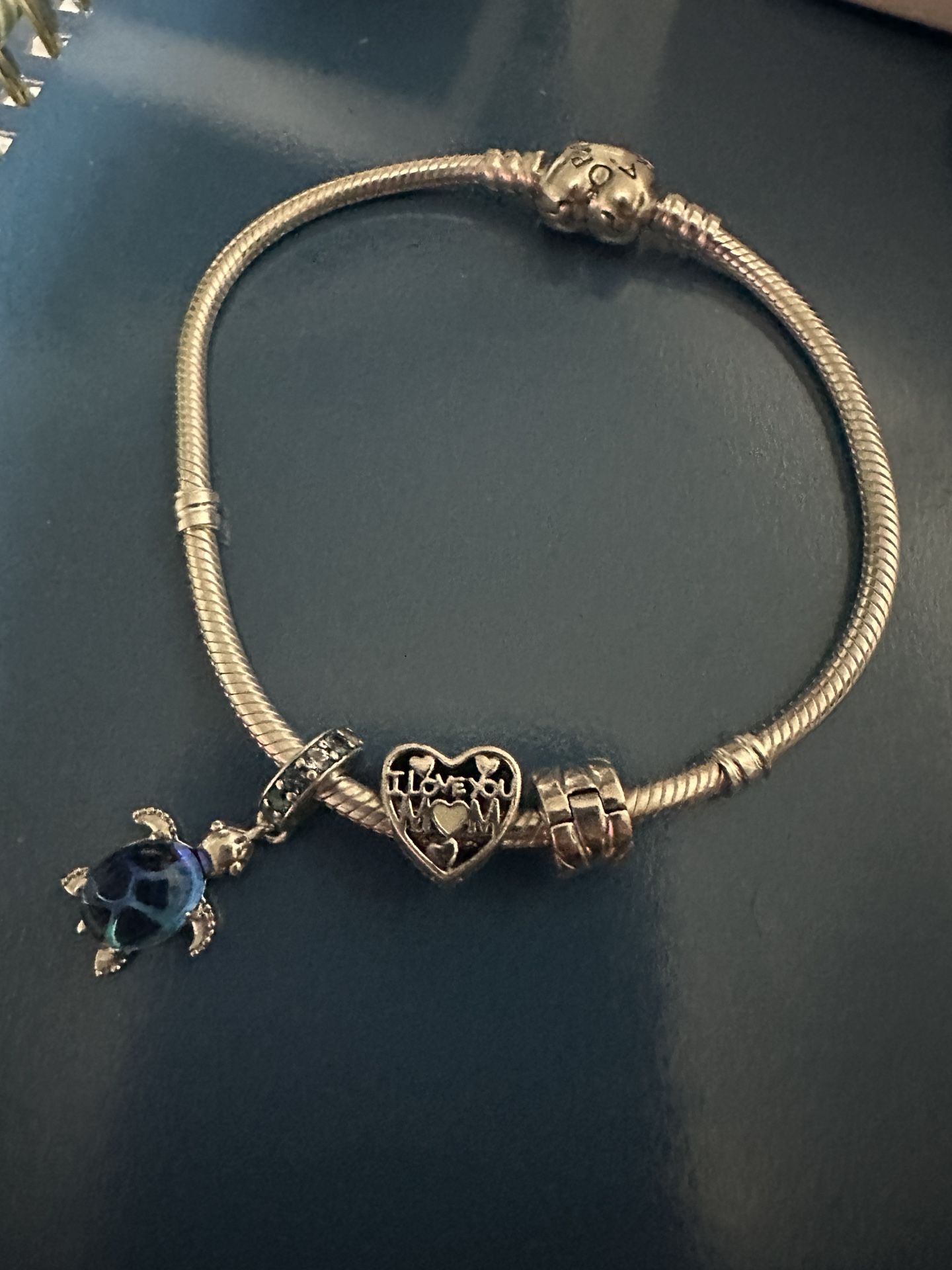 Pandora Charm bracelet **mom** Includes Charms