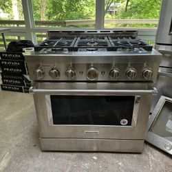 KitchenAid 36-in 6 Burners 5.1-cu ft Self-cleaning Convection Oven Freestanding Smart Natural Gas Range