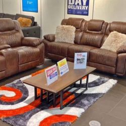 COMFY NEW RECLINING SOFA AND LOVESEAT SET ON SALE ONLY $1099. IN STOCK SAME DAY DELIVERY 🚚 EASY FINANCING 