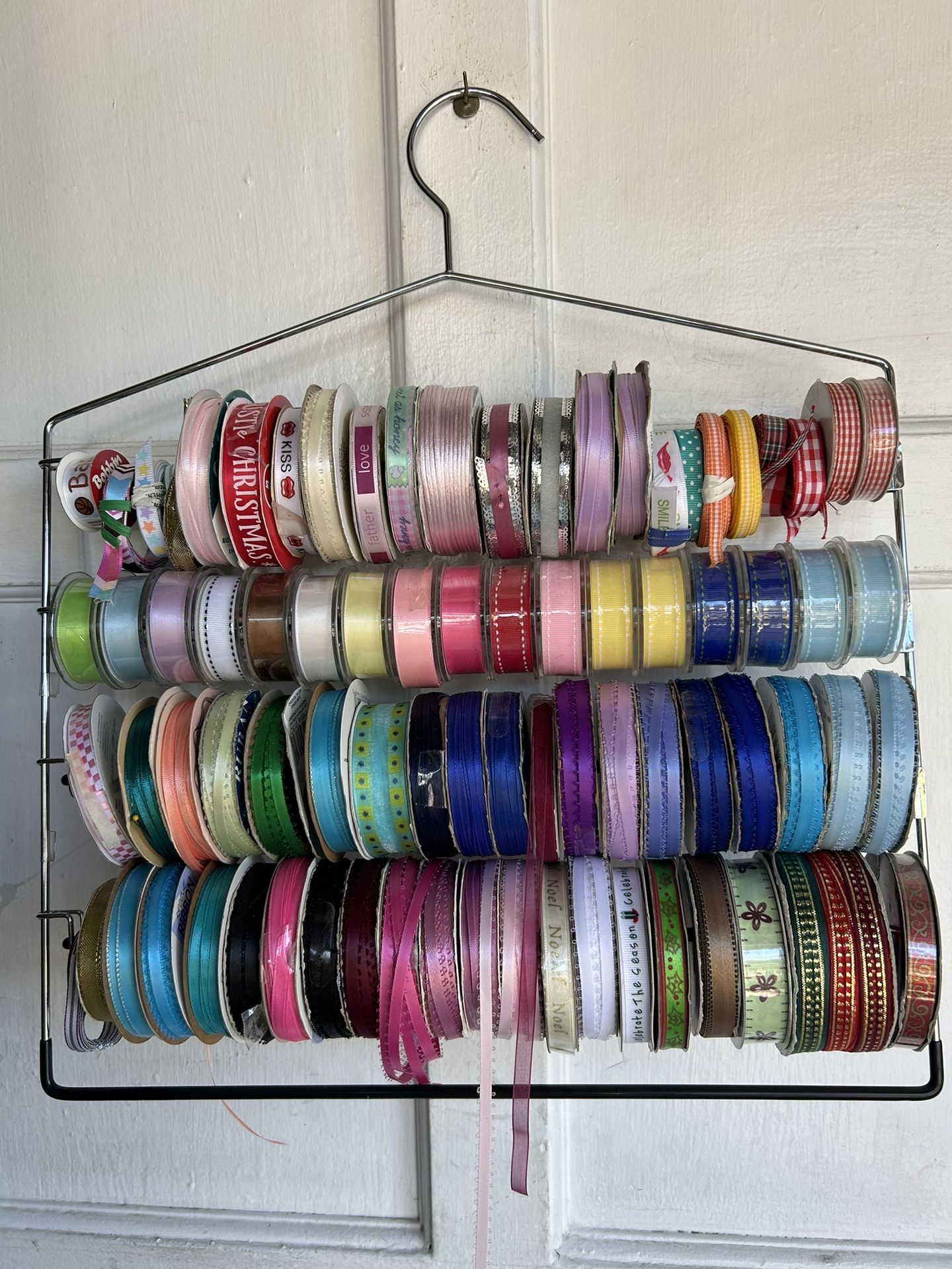 LOT Of Ribbon + Ribbon Organizer Hanger