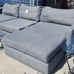 Grey 2pc Chaise Sectional 