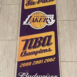 Los Angeles Lakers Kobe & Shaq, Fisher Budweiser Banner 2000-01-02 NBA.