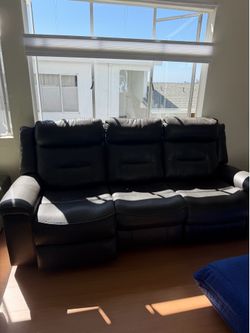 Couch with recliner