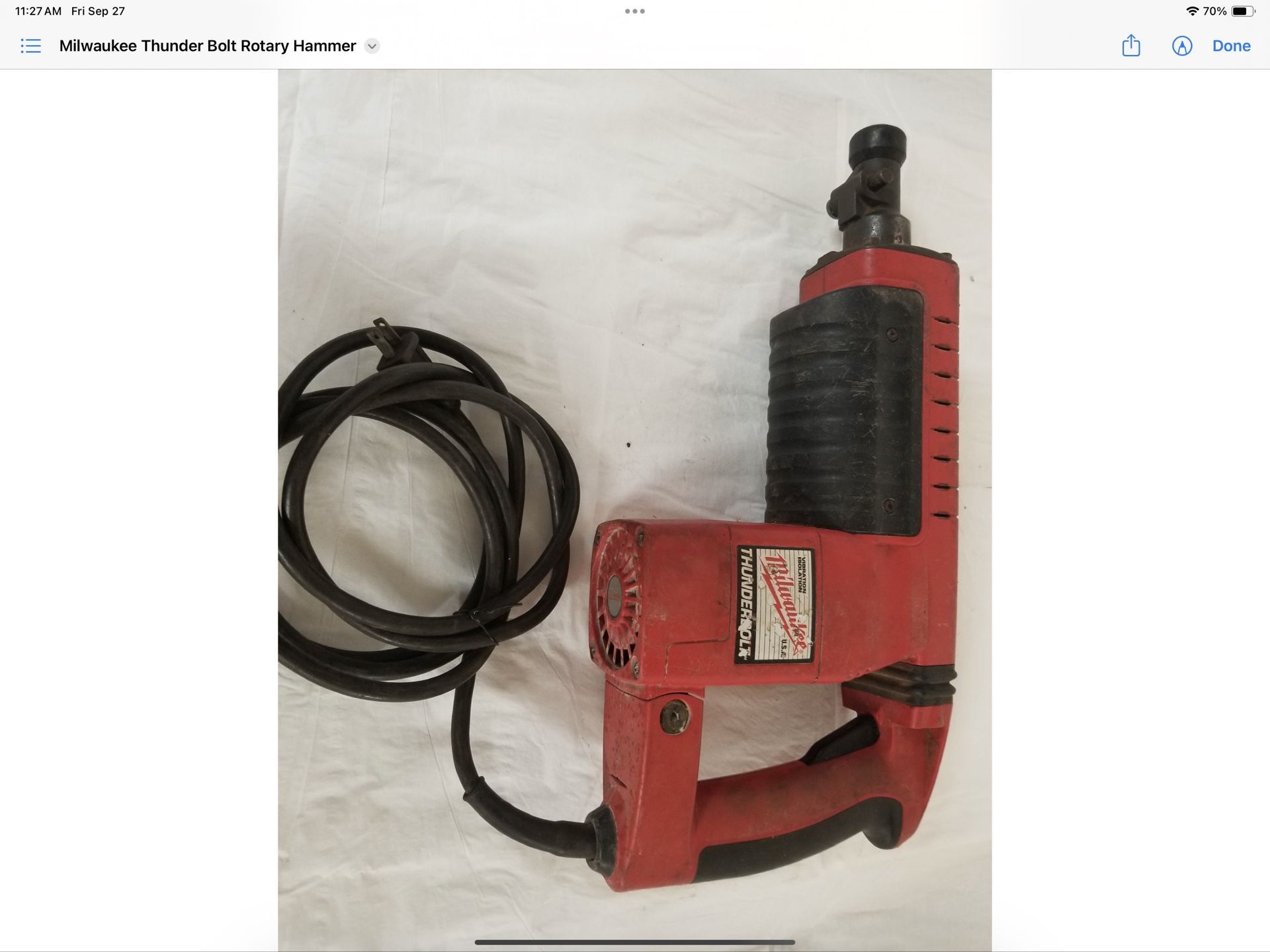 Milwaukee Thunderbolt Rotary Hammer