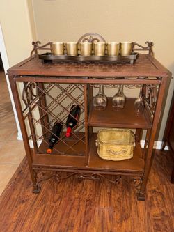 Rustic metal wine rack / wine bar from World Market in great condition