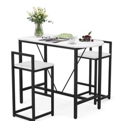 Dining room set -Black And White Faux Marble 