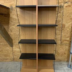 Black and Natural Wood Shelving Unit