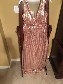 rose gold sequin bridesmaid dress