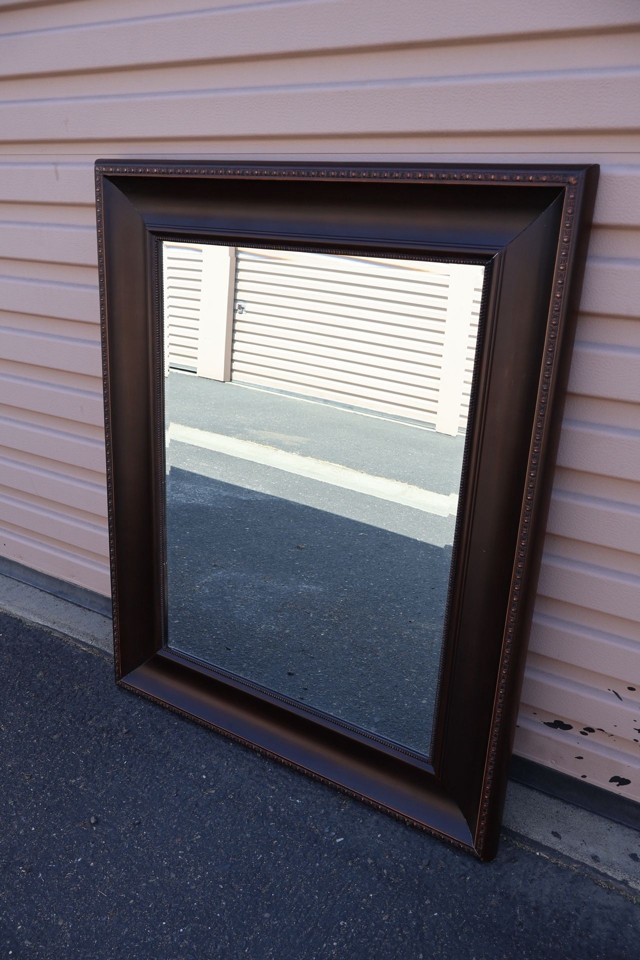 Coaster Big Dark Wood Hanging Mirror