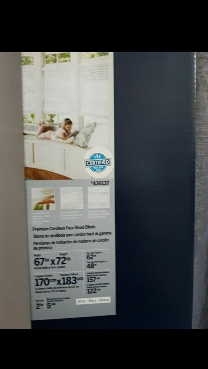 New Cordless faux wood blinds