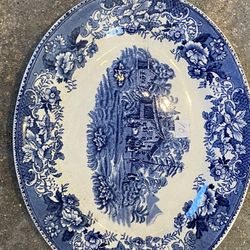 Vintage English Blue Willow China Plate
