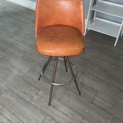 Rotating Orange Bar Chair 