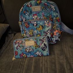 Tokidoki Blue Bag And Wallet