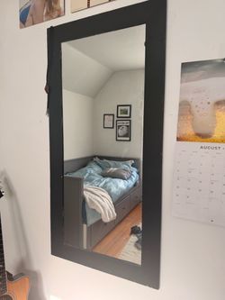 Mirror with Black Wood Frame