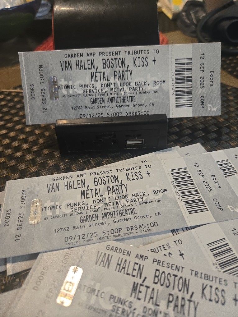 7 Tickets For The Garden Amphitheater, For This Friday 09-12- 2025 Garden Grovve