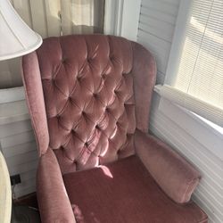 Pinkish Velvet Chair