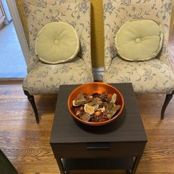 Two Vintage Floral Patterned Chairs 