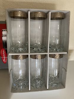 Estuche De 6 Vasos Nuevos/VERSAILLES SILVER COLLECTION MADE IN TURKEY
