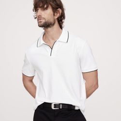 Banana Republic Luxury-Tuch Men’s Polo Shirt size L white